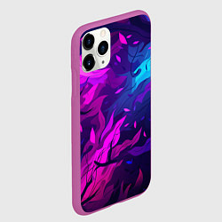 Чехол iPhone 11 Pro матовый Фиолетовые яркие лепестки, цвет: 3D-фиолетовый — фото 2
