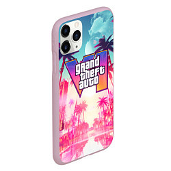 Чехол iPhone 11 Pro матовый Gta 6 logo vice city style, цвет: 3D-розовый — фото 2