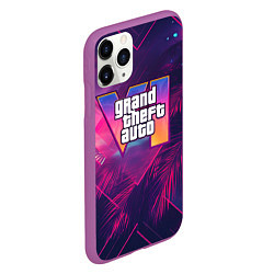 Чехол iPhone 11 Pro матовый GTA 6 summer logo, цвет: 3D-фиолетовый — фото 2