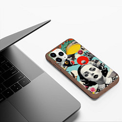 Чехол iPhone 11 Pro матовый Коллаж с женщиной и зверями, цвет: 3D-коричневый — фото 2