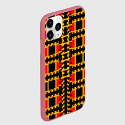 Чехол iPhone 11 Pro матовый Королевские квадраты, цвет: 3D-малиновый — фото 2