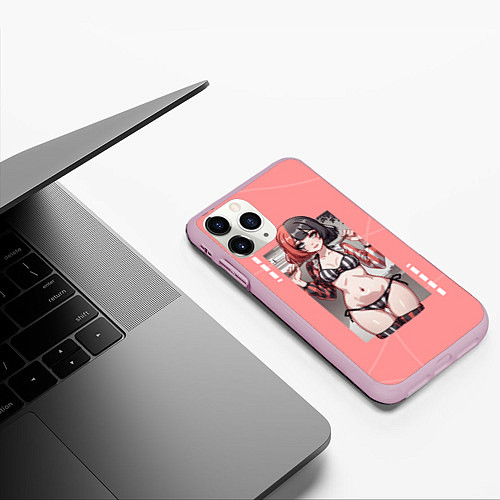 Чехол iPhone 11 Pro матовый Игривая Маф / 3D-Розовый – фото 3
