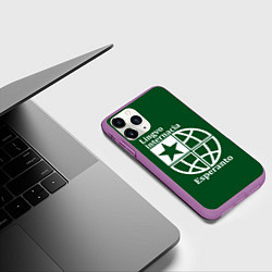 Чехол iPhone 11 Pro матовый Эсперанто-международный язык, цвет: 3D-фиолетовый — фото 2