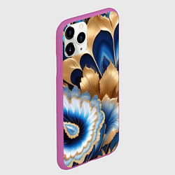Чехол iPhone 11 Pro матовый Королевский синий с золотом, цвет: 3D-фиолетовый — фото 2