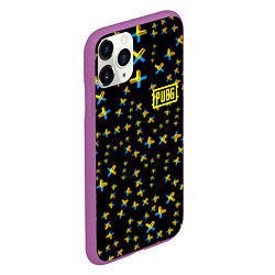 Чехол iPhone 11 Pro матовый PUBG sticker games, цвет: 3D-фиолетовый — фото 2