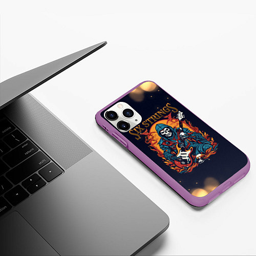 Чехол iPhone 11 Pro матовый Музыкальное искусство / 3D-Фиолетовый – фото 3