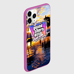 Чехол iPhone 11 Pro матовый Grand theft auto 6 vice city, цвет: 3D-фиолетовый — фото 2