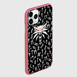 Чехол iPhone 11 Pro матовый The Witcher символы, цвет: 3D-малиновый — фото 2