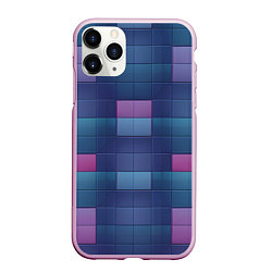 Чехол iPhone 11 Pro матовый Фиолетовые квадраты, цвет: 3D-розовый