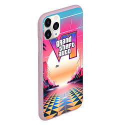 Чехол iPhone 11 Pro матовый GTA 6 retro abstract logo, цвет: 3D-розовый — фото 2
