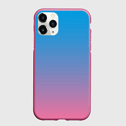 Чехол iPhone 11 Pro матовый Небесно-розовый градиент, цвет: 3D-малиновый