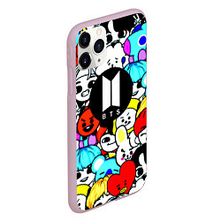 Чехол iPhone 11 Pro матовый Bangtan Boys logo band, цвет: 3D-розовый — фото 2