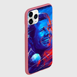 Чехол iPhone 11 Pro матовый Улыбка Гагарина, цвет: 3D-малиновый — фото 2