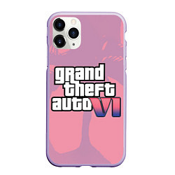 Чехол iPhone 11 Pro матовый GTA 6 pink, цвет: 3D-светло-сиреневый