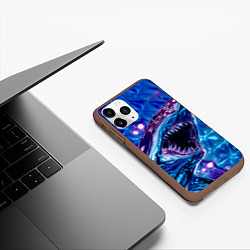Чехол iPhone 11 Pro матовый Фиолетовая акула, цвет: 3D-коричневый — фото 2