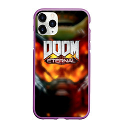 Чехол iPhone 11 Pro матовый Doom eternal games, цвет: 3D-фиолетовый