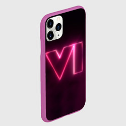 Чехол iPhone 11 Pro матовый GTA 6 Neon, цвет: 3D-фиолетовый — фото 2