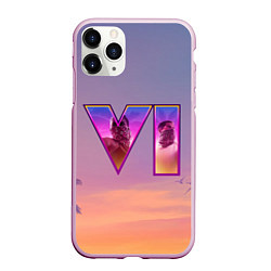 Чехол iPhone 11 Pro матовый GTA 6 Palms, цвет: 3D-розовый