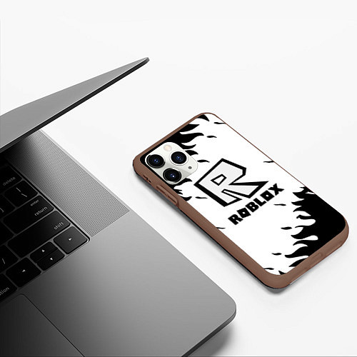 Чехол iPhone 11 Pro матовый Roblox fire games / 3D-Коричневый – фото 3