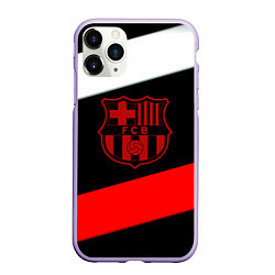 Чехол iPhone 11 Pro матовый Barcelona stripes sport, цвет: 3D-светло-сиреневый