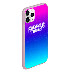 Чехол iPhone 11 Pro матовый Stranger Things gradient colors, цвет: 3D-розовый — фото 2