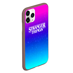 Чехол iPhone 11 Pro матовый Stranger Things gradient colors, цвет: 3D-коричневый — фото 2