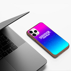 Чехол iPhone 11 Pro матовый Stranger Things gradient colors, цвет: 3D-коричневый — фото 2