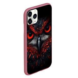 Чехол iPhone 11 Pro матовый Красная сова, цвет: 3D-малиновый — фото 2