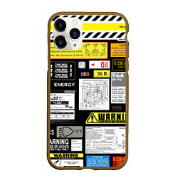 Чехол iPhone 11 Pro матовый Инженерные знаки, цвет: 3D-коричневый