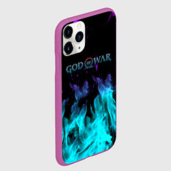 Чехол iPhone 11 Pro матовый God of war неоновый шторм, цвет: 3D-фиолетовый — фото 2