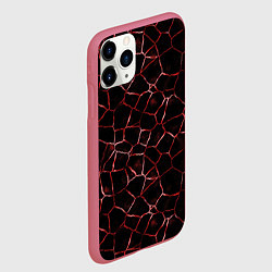 Чехол iPhone 11 Pro матовый Лава кракелюрная, цвет: 3D-малиновый — фото 2