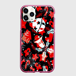 Чехол iPhone 11 Pro матовый Рождественские паттерны орнамент