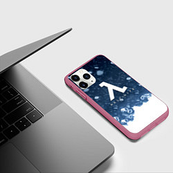 Чехол iPhone 11 Pro матовый Half life зимний стиль, цвет: 3D-малиновый — фото 2