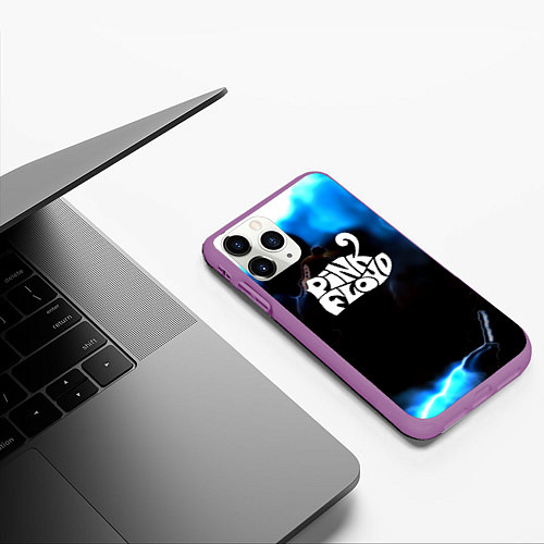 Чехол iPhone 11 Pro матовый Pink floyd абстракт бенд / 3D-Фиолетовый – фото 3