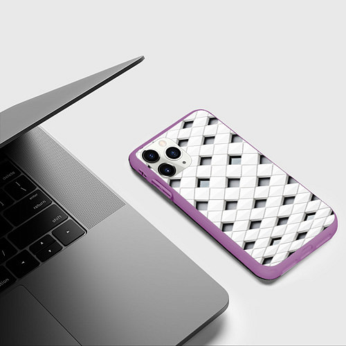 Чехол iPhone 11 Pro матовый Quatro / 3D-Фиолетовый – фото 3