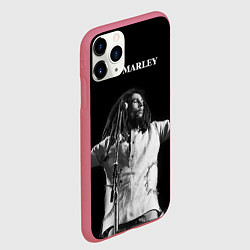 Чехол iPhone 11 Pro матовый Боб Марли музыкант, цвет: 3D-малиновый — фото 2
