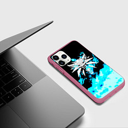 Чехол iPhone 11 Pro матовый Ведьмак ghostrider Геральт, цвет: 3D-малиновый — фото 2