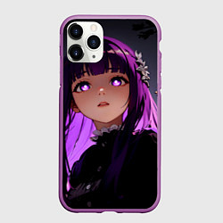 Чехол iPhone 11 Pro матовый Ферн: Темное освещенеие, цвет: 3D-фиолетовый