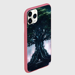 Чехол iPhone 11 Pro матовый Великое древо в стиле киберпанк, цвет: 3D-малиновый — фото 2