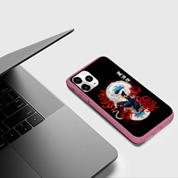 Чехол iPhone 11 Pro матовый Сугуру Гето и дракон, цвет: 3D-малиновый — фото 2