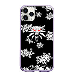 Чехол iPhone 11 Pro матовый Ведьмак зимняя охота, цвет: 3D-светло-сиреневый