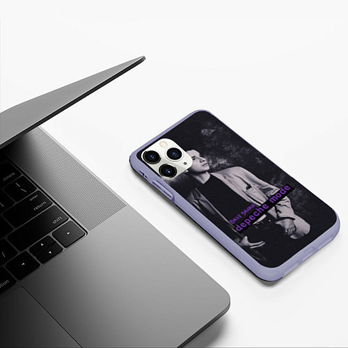 Чехол iPhone 11 Pro матовый Depeche Mode Dave Gahan noir2 / 3D-Светло-сиреневый – фото 3