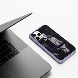 Чехол iPhone 11 Pro матовый Depeche Mode Dave Gahan noir2, цвет: 3D-светло-сиреневый — фото 2