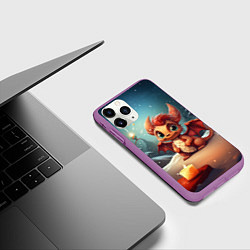 Чехол iPhone 11 Pro матовый Новый год дракон 2024, цвет: 3D-фиолетовый — фото 2