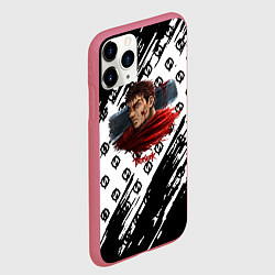 Чехол iPhone 11 Pro матовый Berserk anime black pattern, цвет: 3D-малиновый — фото 2