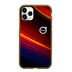 Чехол iPhone 11 Pro матовый Volvo neon gradient auto, цвет: 3D-коричневый