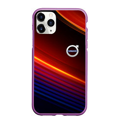 Чехол iPhone 11 Pro матовый Volvo neon gradient auto, цвет: 3D-фиолетовый