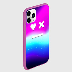 Чехол iPhone 11 Pro матовый Love death robots neon gradient serial, цвет: 3D-фиолетовый — фото 2
