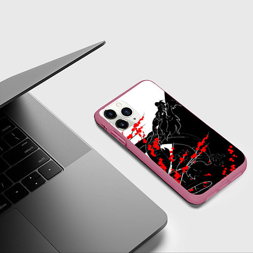 Чехол iPhone 11 Pro матовый Tokyo Dragon / 3D-Малиновый – фото 3