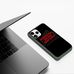 Чехол iPhone 11 Pro матовый Врага уважать должен - слово пацана, цвет: 3D-темно-зеленый — фото 2